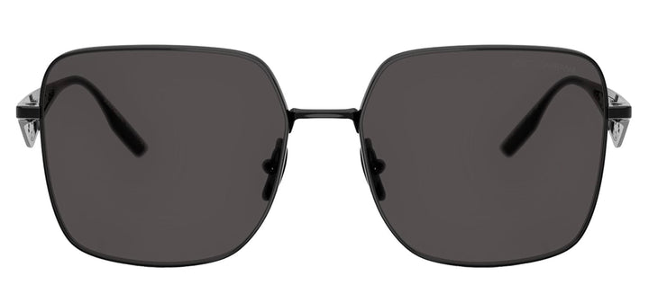 DOLCE & GABBANA DG 2310 01/87 Square Black Metal Sunglasses with Dark Grey Lens