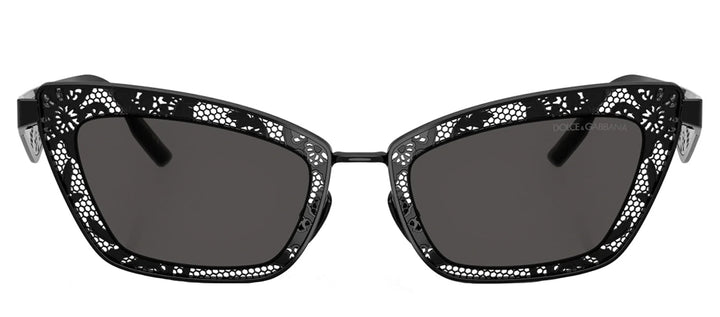Dolce & Gabbana DG 2311 01/87 Cat-Eye Metal Black Sunglasses with Grey Lens
