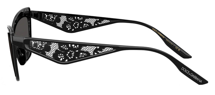 Dolce & Gabbana DG 2311 01/87 Cat-Eye Metal Black Sunglasses with Grey Lens