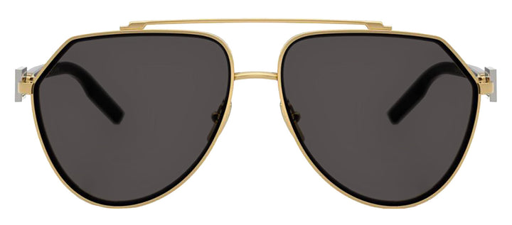 DOLCE & GABBANA DG 2315 02/87 Pilot Gold Metal Sunglasses with Dark Grey Lens