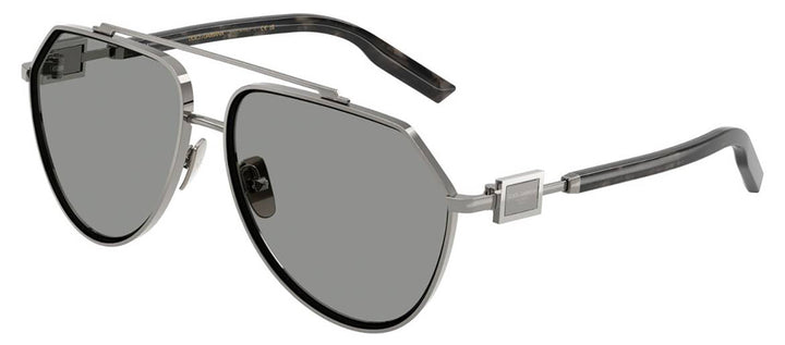 DOLCE & GABBANA DG 2315 04/1 Pilot Gunmetal Metal Sunglasses with Grey Lens