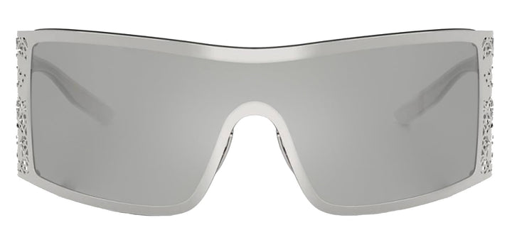 DOLCE & GABBANA DG 2317 05/8V Rectangle Silver Metal Sunglasses with Clear Mirror Silver Lens