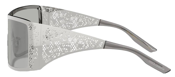 DOLCE & GABBANA DG 2317 05/8V Rectangle Silver Metal Sunglasses with Clear Mirror Silver Lens