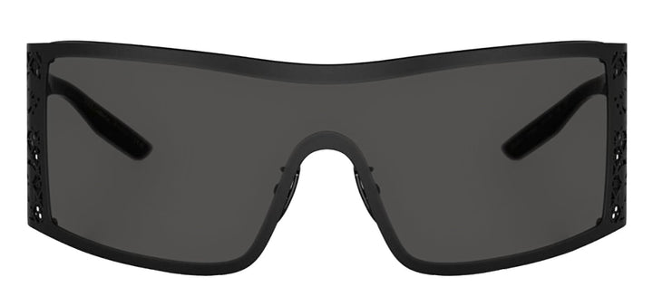 DOLCE & GABBANA DG 2317 110687 Rectangle Matte Black Metal Sunglasses with Dark Grey Lens