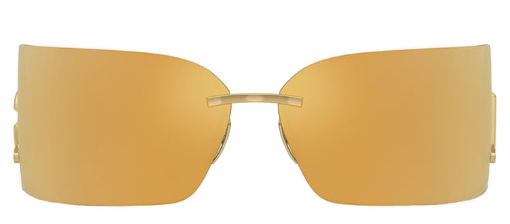 DOLCE & GABBANA DG 2319 02/5A Rectangle Gold Metal Sunglasses with Brown Mirror Gold Lens