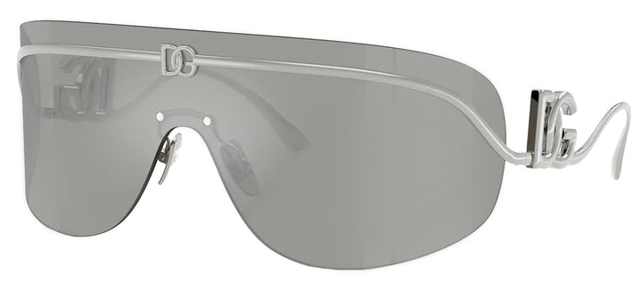 DOLCE & GABBANA DG 2320 05/6G Pillow Silver Metal Sunglasses with Grey Mirror Silver Lens