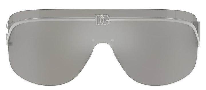 DOLCE & GABBANA DG 2320 05/6G Pillow Silver Metal Sunglasses with Grey Mirror Silver Lens