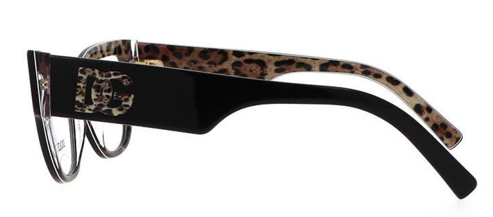 Dolce & Gabbana DG 3378 3299 Cat-Eye Plastic Black Eyeglasses with Logo Stamped Demo Lenses