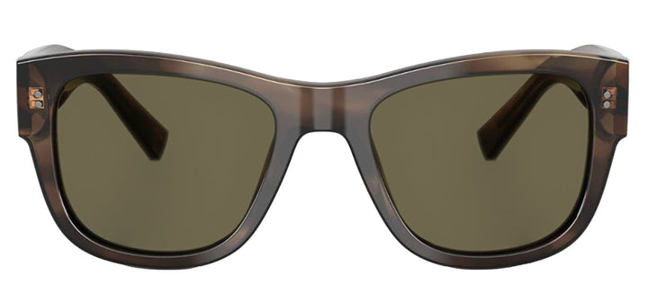 DOLCE & GABBANA DG 4338 3200/3 Square Green Havana Acetate Sunglasses with Brown Lens