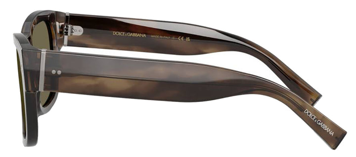 DOLCE & GABBANA DG 4338 3200/3 Square Green Havana Acetate Sunglasses with Brown Lens