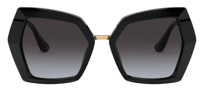 DOLCE & GABBANA DG 4377 501/8G Butterfly Black Acetate Sunglasses with Light Grey Gradient Black Lens