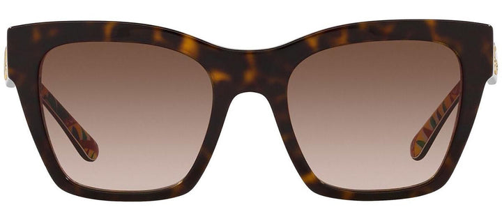 Dolce & Gabbana DG 4384 321773 Square Plastic Havana Sunglasses with Brown Gradient Lens