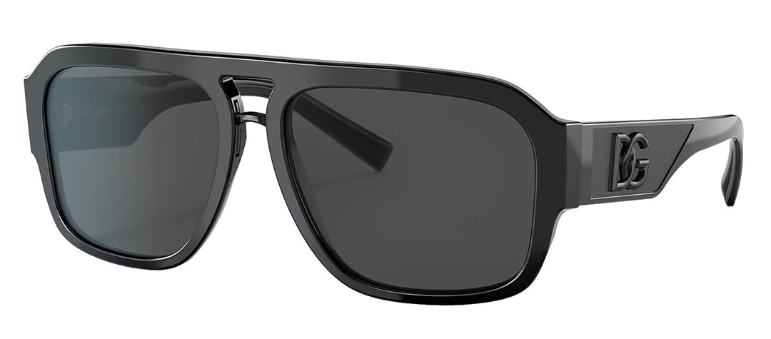 Dolce & Gabbana DG 4403 501/87 Aviator Plastic Black Sunglasses with Grey Lens