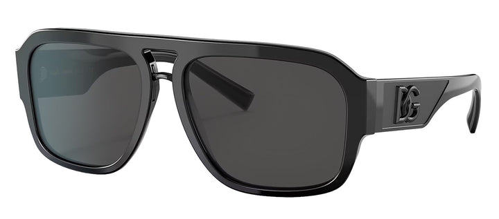Dolce & Gabbana DG 4403 501/87 Aviator Plastic Black Sunglasses with Grey Lens