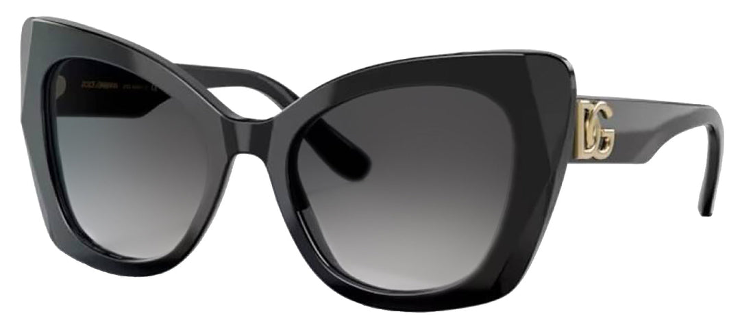 DOLCE & GABBANA DG 4405F 501/8G Butterfly Black Acetate Sunglasses with Grey Gradient Lens