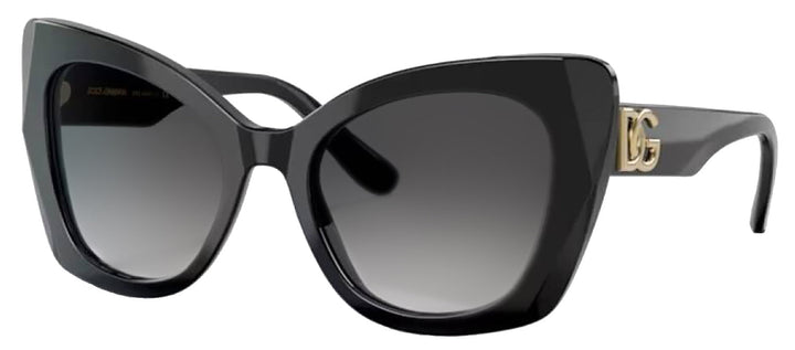 DOLCE & GABBANA DG 4405F 501/8G Butterfly Black Acetate Sunglasses with Grey Gradient Lens
