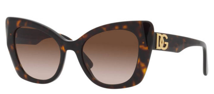DOLCE & GABBANA DG 4405 502/13 Butterfly Havana Acetate Sunglasses with Gradient Brown Lens