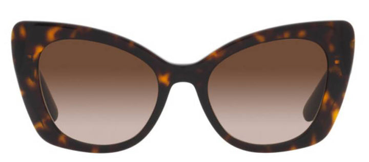 DOLCE & GABBANA DG 4405 502/13 Butterfly Havana Acetate Sunglasses with Gradient Brown Lens