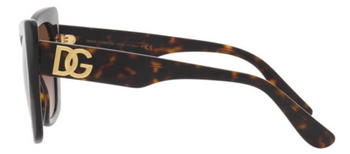 DOLCE & GABBANA DG 4405 502/13 Butterfly Havana Acetate Sunglasses with Gradient Brown Lens