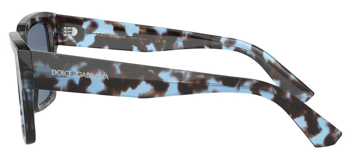 DOLCE & GABBANA DG 4431F 339280 Square Havana Blue Acetate Sunglasses with Dark Blue Lens