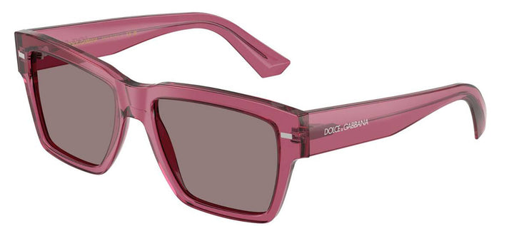 DOLCE & GABBANA DG 4431 32117N Square Transparent Bordeaux Acetate Sunglasses with Dark Purple Lens