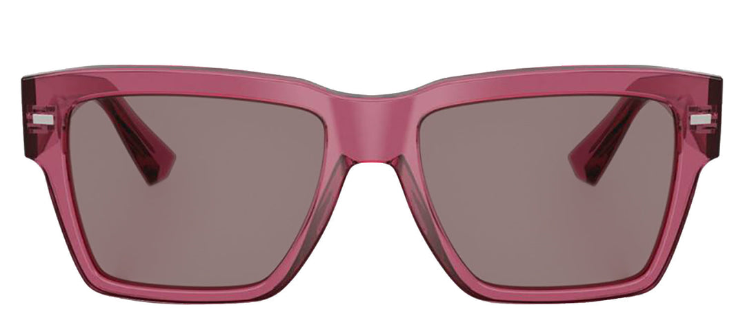 DOLCE & GABBANA DG 4431 32117N Square Transparent Bordeaux Acetate Sunglasses with Dark Purple Lens