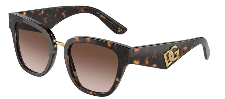 DOLCE & GABBANA DG 4437F 502/13 Butterfly Havana Acetate Sunglasses with Gradient Brown Lens