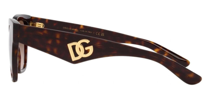DOLCE & GABBANA DG 4437F 502/13 Butterfly Havana Acetate Sunglasses with Gradient Brown Lens