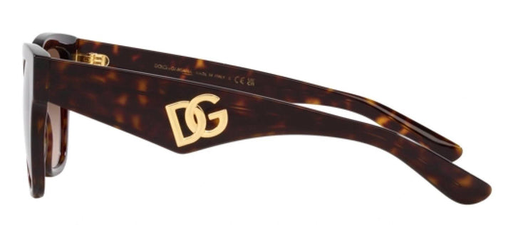 DOLCE & GABBANA DG 4437 502/13 Butterfly Havana Acetate Sunglasses with Gradient Brown Lens