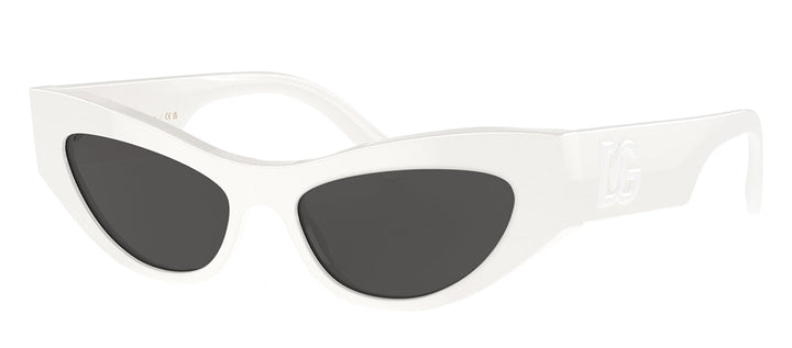 Dolce & Gabbana DG 4450 331287 Cat Eye Acetate White Sunglasses with Dark Grey Lens