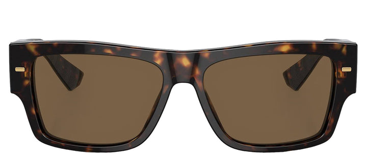 DOLCE & GABBANA DG 4451 502/73 Rectangle Havana Acetate Sunglasses with Dark Brown Lens by DOLCE & GABBANA outlet now on sale