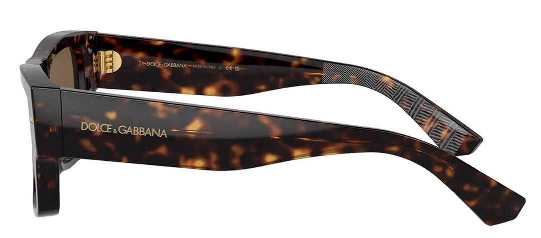 DOLCE & GABBANA DG 4451 502/73 Rectangle Havana Acetate Sunglasses with Dark Brown Lens by DOLCE & GABBANA outlet now on sale