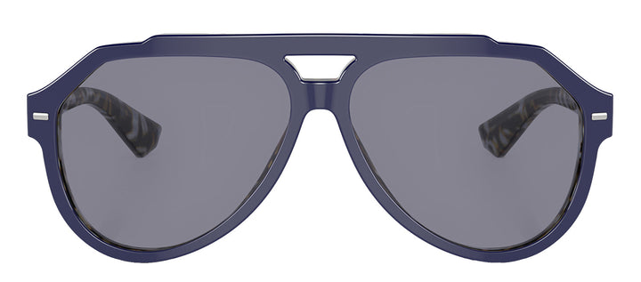 Dolce & Gabbana DG 4452 3423/1 Aviator Acetate Blue on Blue Havana Sunglasses with Gray Solid Color Lens