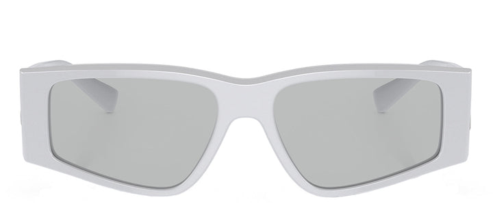 Dolce & Gabbana DG 4453 341887 Rectangle Acetate Light Gray Sunglasses with Light Gray Solid Color Lens