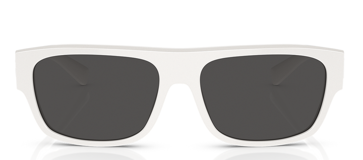 Dolce & Gabbana DG 4455 331287 Pilot Acetate White Sunglasses with Dark Grey Solid Color Lens