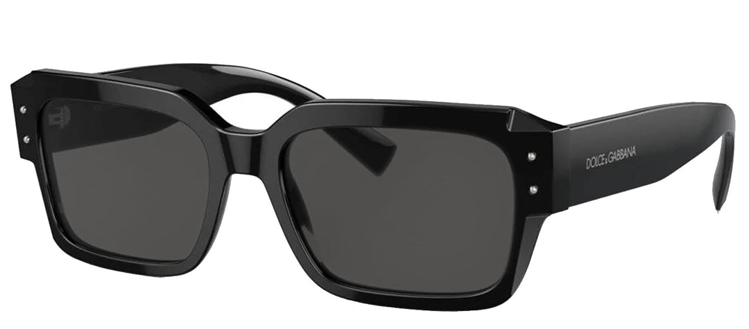 DOLCE & GABBANA DG 4460F 501/87 Square Black Acetate Sunglasses with Dark Grey Lens