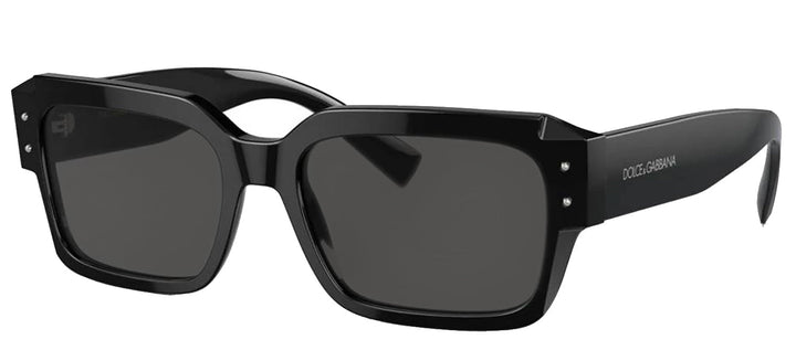 DOLCE & GABBANA DG 4460F 501/87 Square Black Acetate Sunglasses with Dark Grey Lens