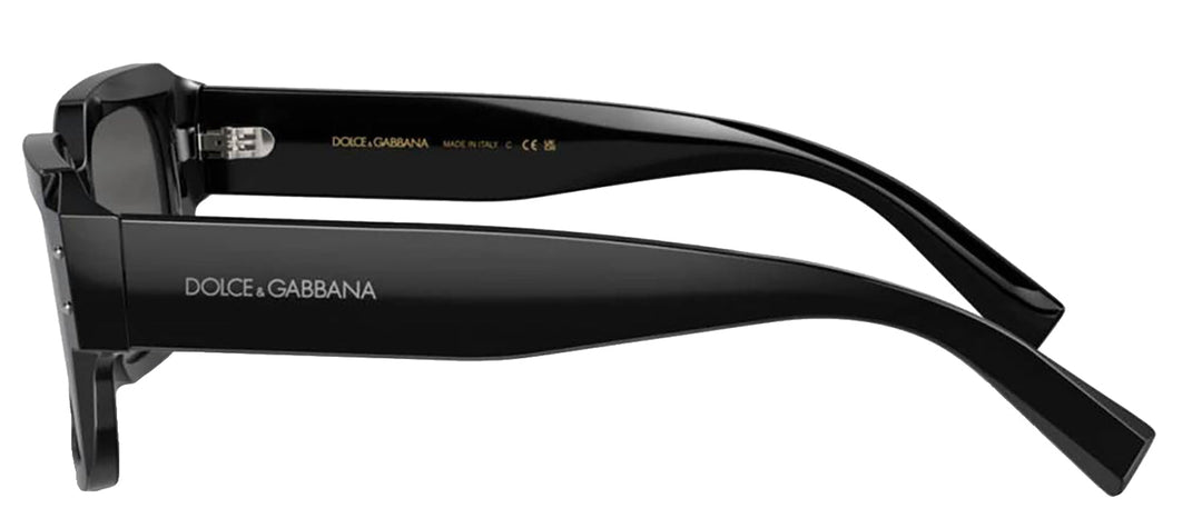 DOLCE & GABBANA DG 4460F 501/87 Square Black Acetate Sunglasses with Dark Grey Lens