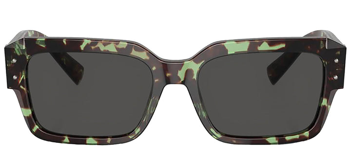 DOLCE & GABBANA DG 4460 343287 Square Havana Green Acetate Sunglasses with Dark Grey Lens
