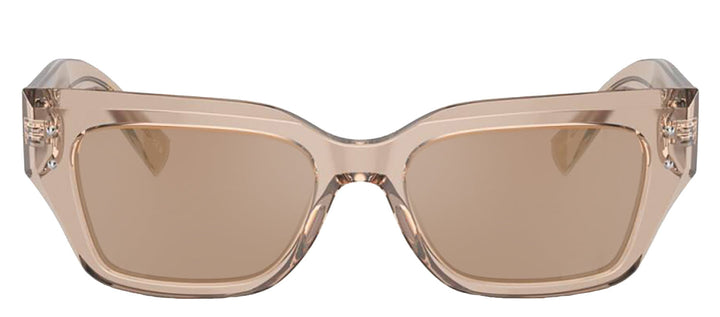 DOLCE & GABBANA DG 4462 34325A Cat Eye Transparent Camel Acetate Sunglasses with Light Brown Mirror Flash Gold Lens