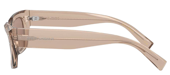 DOLCE & GABBANA DG 4462 34325A Cat Eye Transparent Camel Acetate Sunglasses with Light Brown Mirror Flash Gold Lens