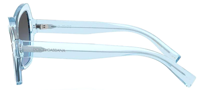 DOLCE & GABBANA DG 4463F 33227C Butterfly Transparent Blue Acetate Sunglasses with Light Blue Mirror Silver Gradient Lens