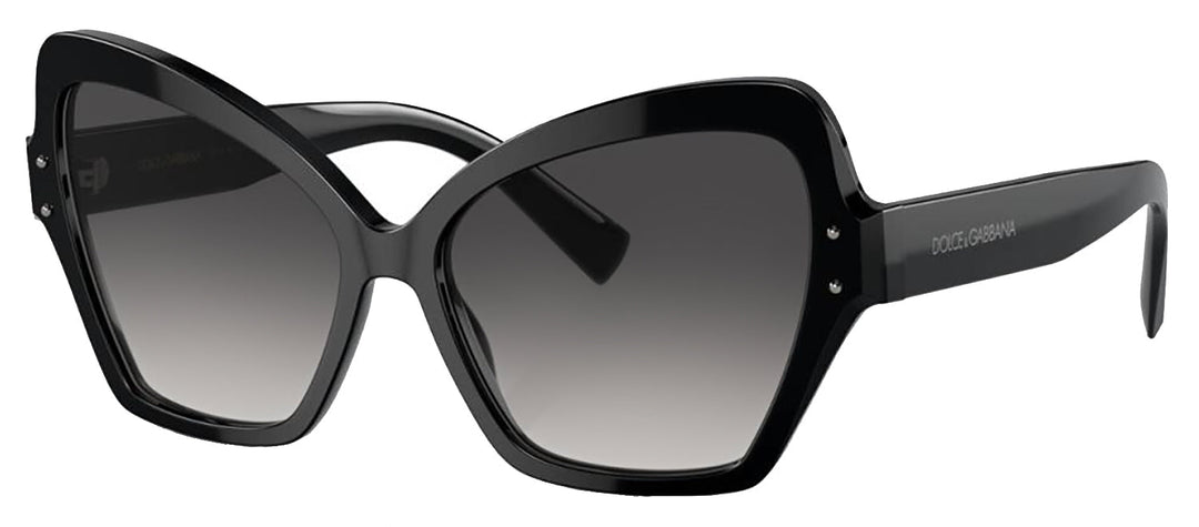 DOLCE & GABBANA DG 4463F 501/8G Butterfly Black Acetate Sunglasses with Grey Gradient Lens