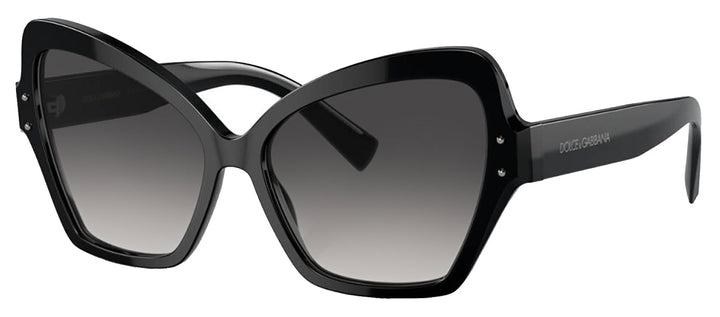DOLCE & GABBANA DG 4463F 501/8G Butterfly Black Acetate Sunglasses with Grey Gradient Lens