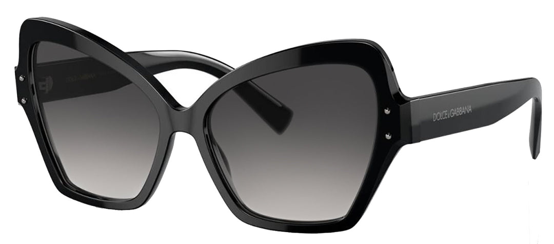 DOLCE & GABBANA DG 4463 501/8G Butterfly Black Acetate Sunglasses with Grey Gradient Lens