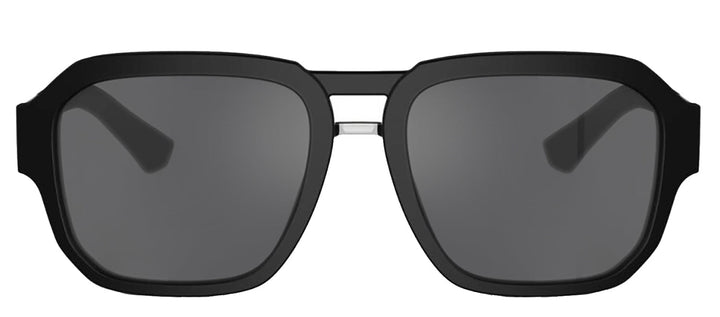 DOLCE & GABBANA DG 4464F 25256G Pilot Matte Black Acetate Sunglasses with Grey Mirror Black Lens