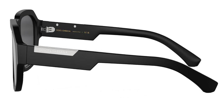 DOLCE & GABBANA DG 4464F 25256G Pilot Matte Black Acetate Sunglasses with Grey Mirror Black Lens