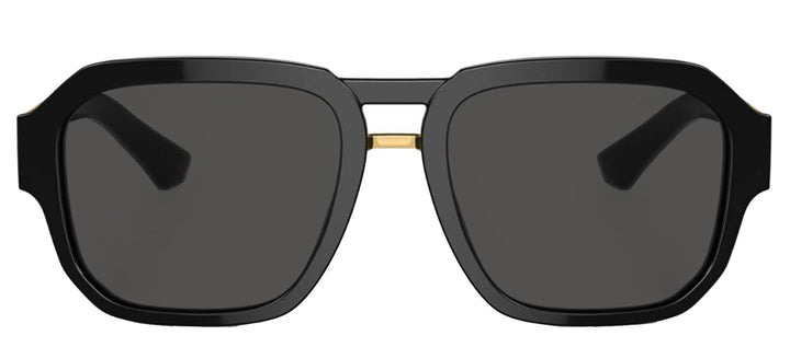 DOLCE & GABBANA DG 4464F 501/87 Pilot Black Acetate Sunglasses with Dark Grey Lens