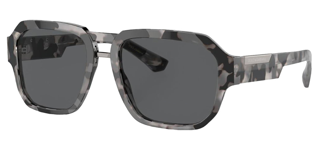 DOLCE & GABBANA DG 4464 343587 Pilot Havana Grey Acetate Sunglasses with Dark Grey Lens