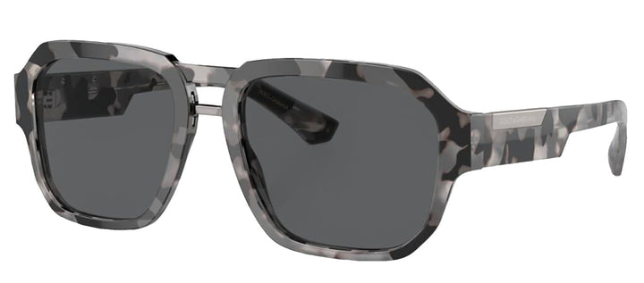 DOLCE & GABBANA DG 4464 343587 Pilot Havana Grey Acetate Sunglasses with Dark Grey Lens